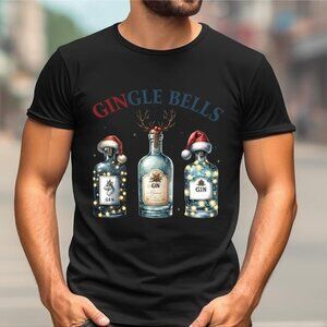 Christmas Gingle Bells Shirt, Gin Lovers Drinking Shirt